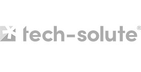 Logo shows the lettering of tech-solute GmbH